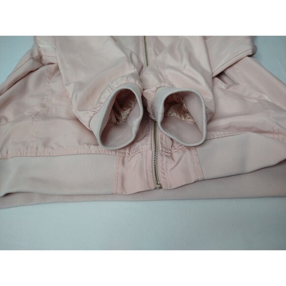 Forever 21 Jacket sz 3X pink satin full zip track jacket retro pockets 50s 80s - Picture 10 of 12